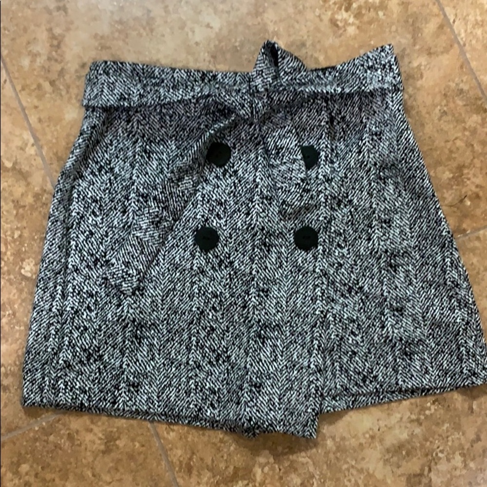Express skirt skirt black white mini 00 xs
